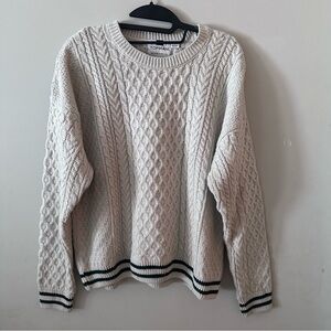 Topman Cream Cable Knit Sweater